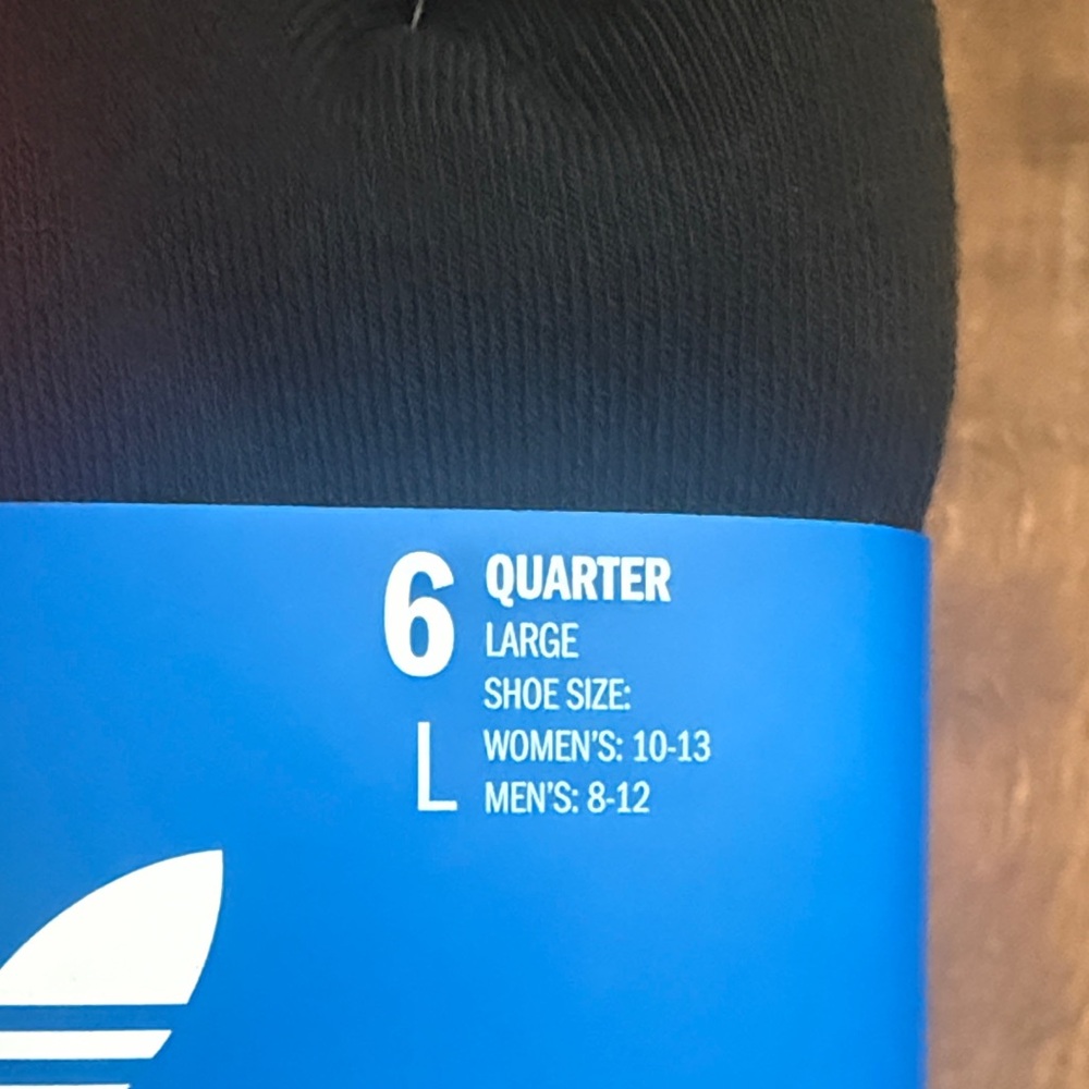 adidas Originals Six-Pack Quarter Athletic Socks - Red, Black & Blue - Picture 14 of 16
